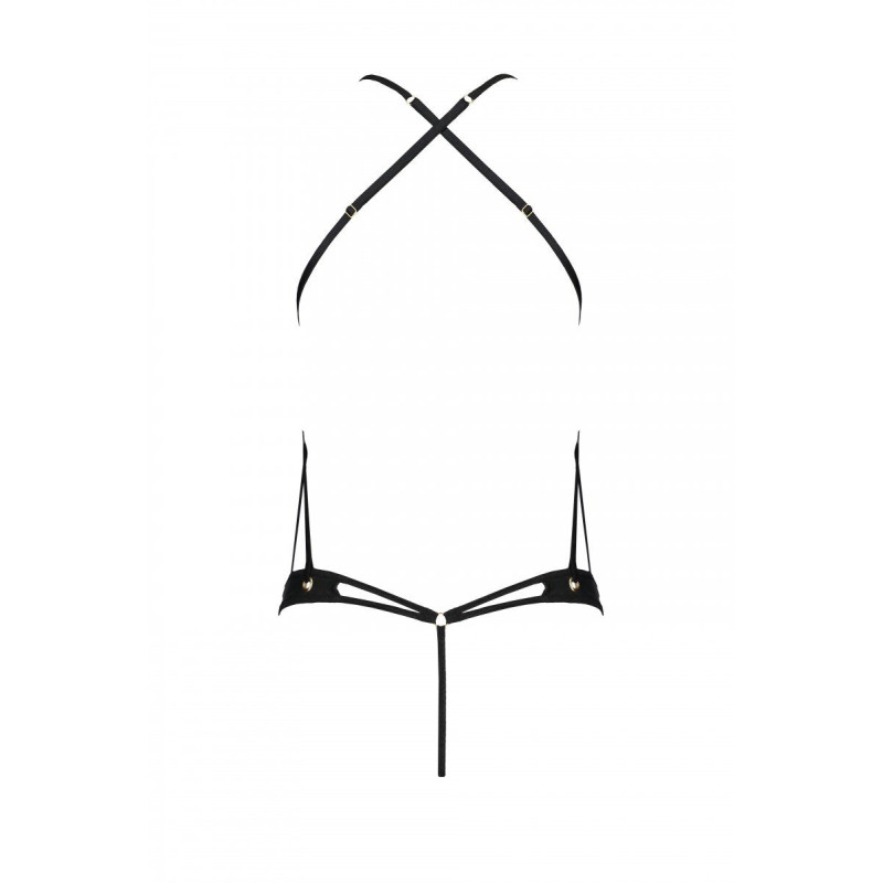 Боді з еко-шкіри Passion Tamaris Body black S/M: з ремінцями та перфорацією