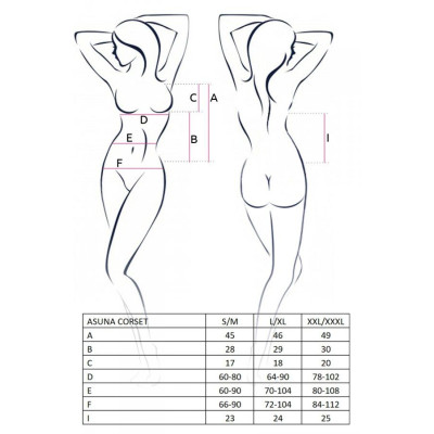 Корсет плаття шкіру ASUNA CORSET black XXL/XXXL Passion