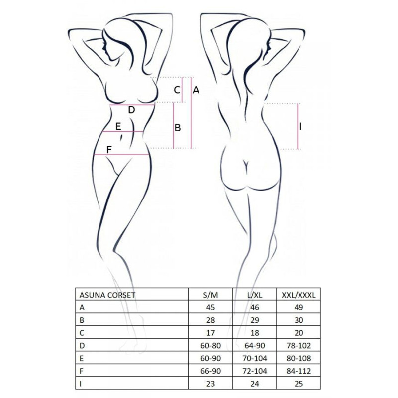 Корсет плаття шкіру ASUNA CORSET black XXL/XXXL Passion