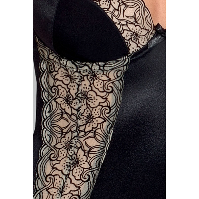 Корсет з пажами MONTANA CORSET black S/M - Passion Exclusive, трусики
