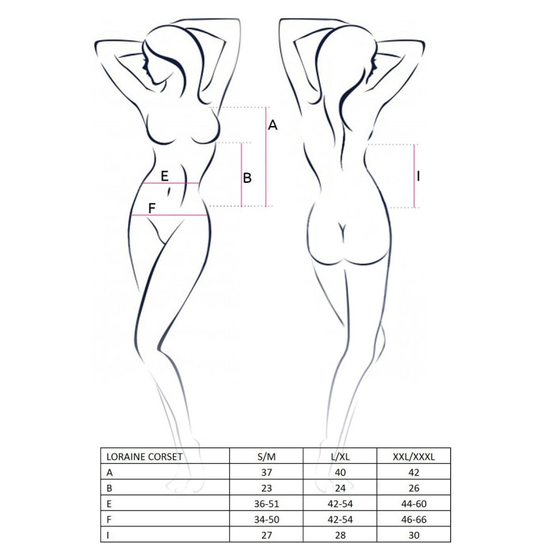 Корсет з пажами LORAINE CORSET red XXL/XXXL - Passion Exclusive, трусики