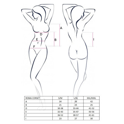 Корсет з пажами ROMA CORSET black L/XL - Passion Exclusive, трусики, обручку