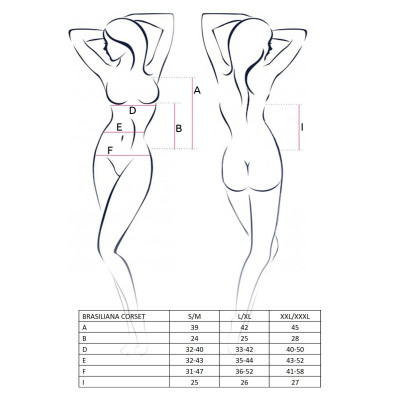 Корсет з пажами BRASILIANA CORSET white S/M - Passion Exclusive, стрінги