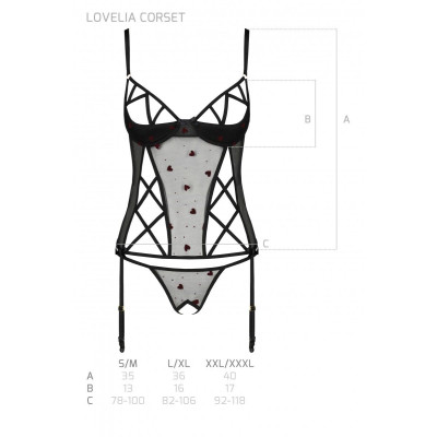 Еротичний корсет LOVELIA CORSET black S/M - Passion