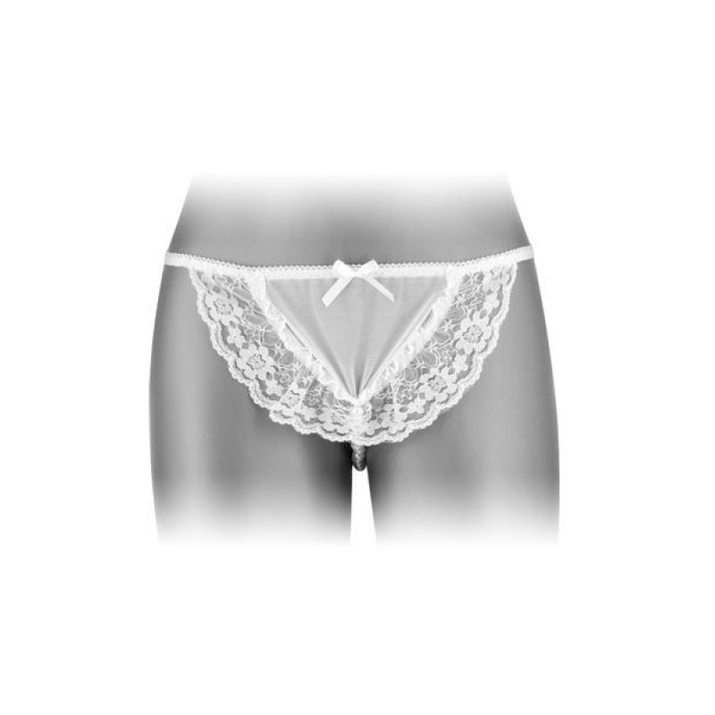 Трусики-стрінги з перлиновою ниткою Fashion Secret KATIA White