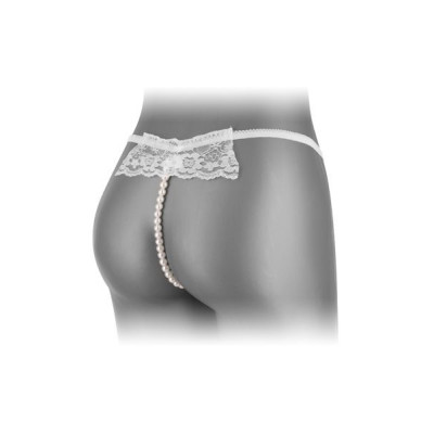 Трусики-стрінги з перлиновою ниткою Fashion Secret KATIA White