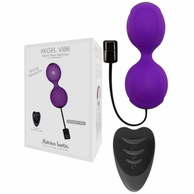 Вагінальні кульки з вібрацією Adrien Lastic Kegel Vibe Purple, діаметр 3,7см