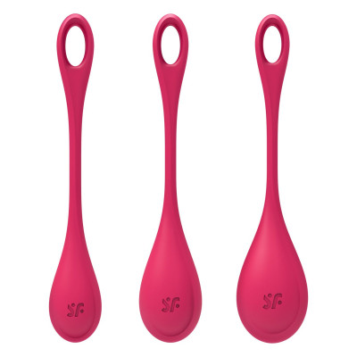 Набір йони бусин Satisfyer Yoni Power 1 Red, діаметр 2-2,5-3см, вага 22-46-74гр