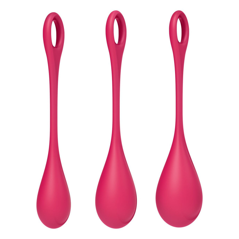 Набір йони бусин Satisfyer Yoni Power 1 Red, діаметр 2-2,5-3см, вага 22-46-74гр