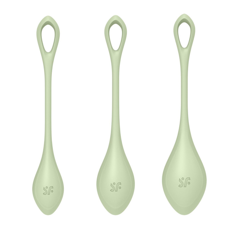 Набір йони бусин Satisfyer Yoni Power 2 Light Green, діаметр 2-2,5-3см, вага 22-44-73гр