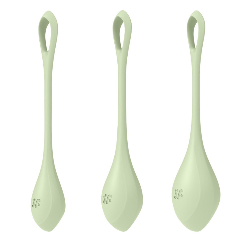 Набір йони бусин Satisfyer Yoni Power 2 Light Green, діаметр 2-2,5-3см, вага 22-44-73гр
