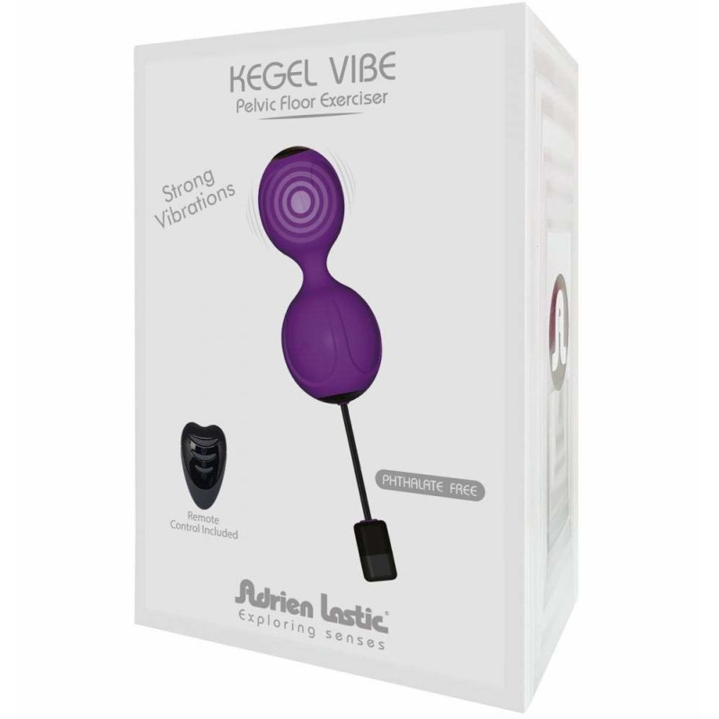 Вагінальні кульки з вібрацією Adrien Lastic Kegel Vibe Purple, діаметр 3,7см