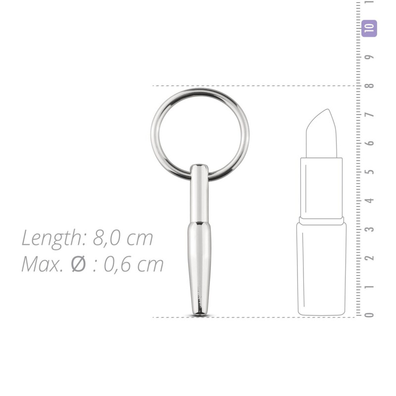 Порожній уретральний стимулятор Sinner Gear Unbendable - Hollow Penis Plug, довжина 4см, діаметр 8мм