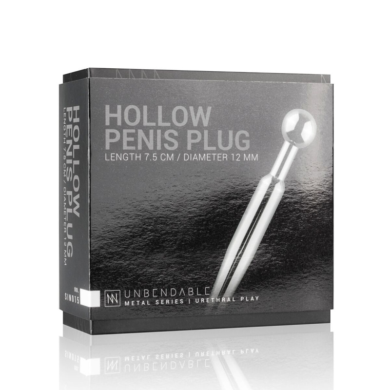 Порожній уретральний стимулятор Sinner Gear Unbendable - Hollow Penis Plug, довжина 7,5 см, діаметр 12мм