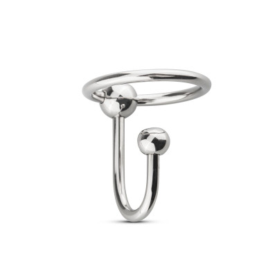 Уретральная вставка з кільцем Sinner Gear Unbendable - Sperm Stopper Solid, діаметр кольца 2,6см