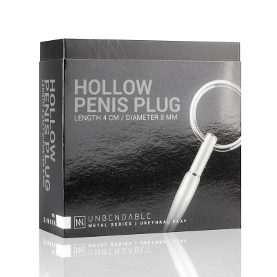 Порожній уретральний стимулятор Sinner Gear Unbendable - Hollow Penis Plug, довжина 4см, діаметр 8мм