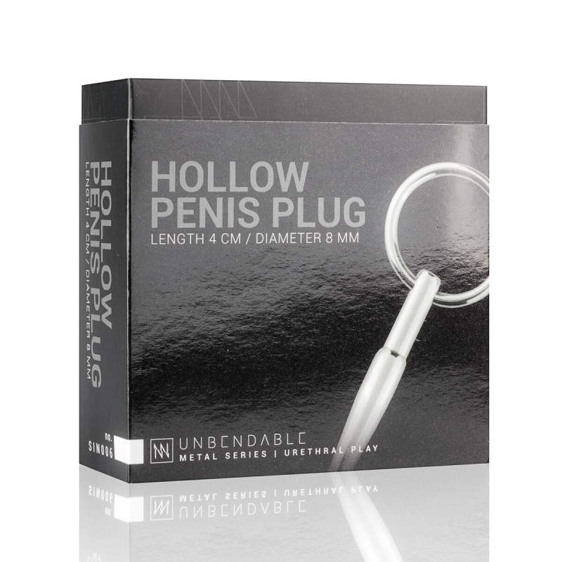 Порожній уретральний стимулятор Sinner Gear Unbendable - Hollow Penis Plug, довжина 4см, діаметр 8мм