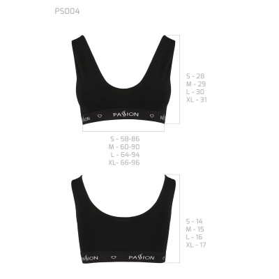 Спортивний топ з широкою резинкою Passion PS004 TOP black, size XL