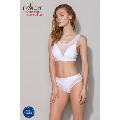 Топ з прозорою вставкою Passion PS002 TOP White, size XL