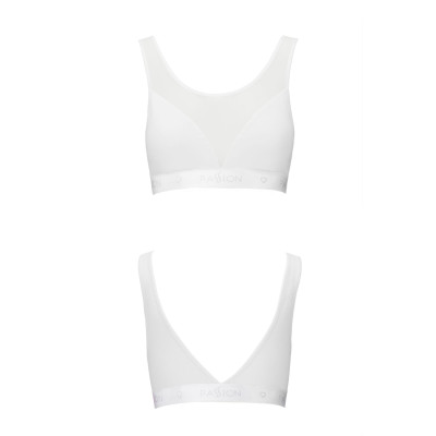 Топ з прозорою вставкою Passion PS002 TOP White, size XL
