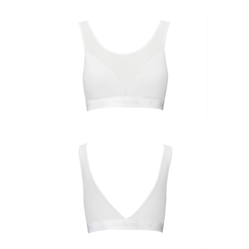 Топ з прозорою вставкою Passion PS002 TOP white, size XL