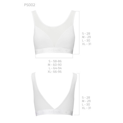 Топ з прозорою вставкою Passion PS002 TOP White, size XL