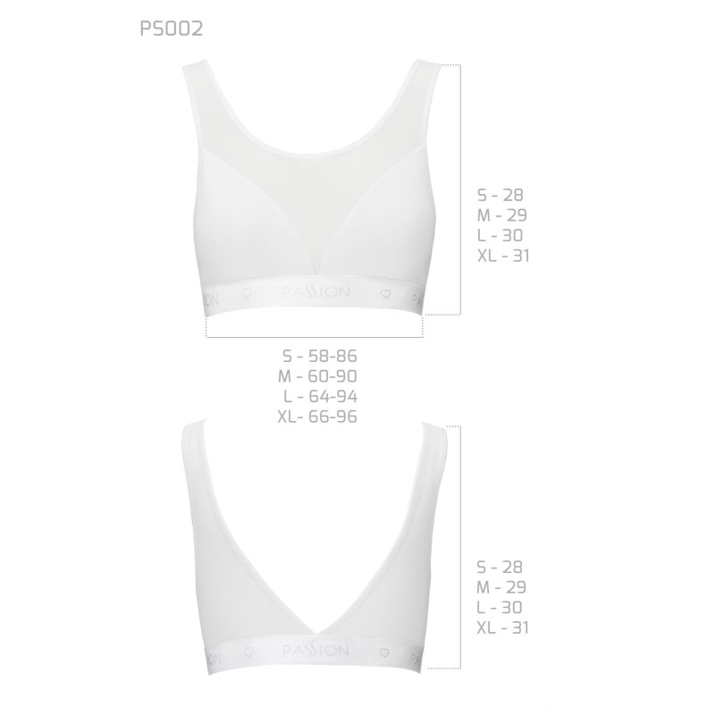 Топ з прозорою вставкою Passion PS002 TOP white, size XL