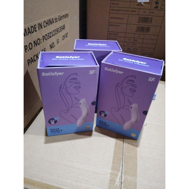 Вакуумний кліторальний стимулятор із вібрацією Satisfyer Curvy Trinity 2 Violet (м'ята упаковка)