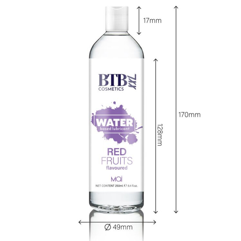 Лубрикант на водній основі BTB FLAVORED RED FRUITS з ароматом червоних фруктів (250 мл)