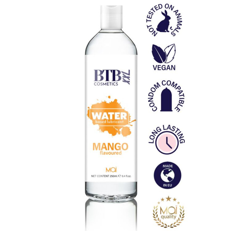 Лубрикант на водній основі BTB FLAVORED MANGO з ароматом манго (250 мл)