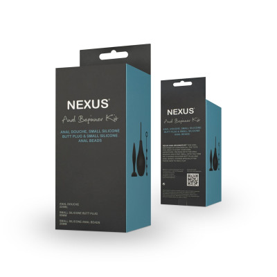 Nexus ANAL BEGINNER KIT Douche 224мл, Silicone Beads 20mm, Small Silicone Butt Plug