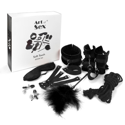 Набір БДСМ Art of Sex - Soft Touch BDSM Set, Чорний