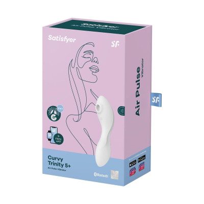Вакуумний стимулятор із вібрацією Satisfyer Curvy Trinity 5 (White)
