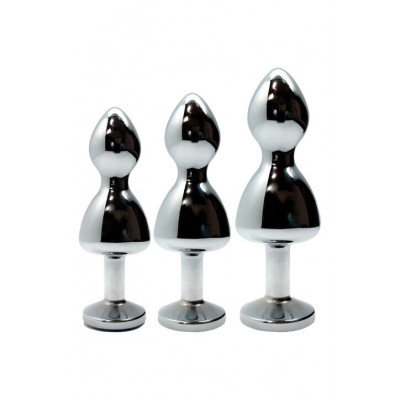 Анальна пробка Wooomy Lollypop Double Ball Metal Plug Red S