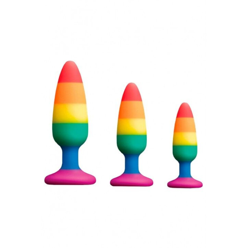 Анальна пробка Wooomy Hiperloo Silicone Rainbow Plug M