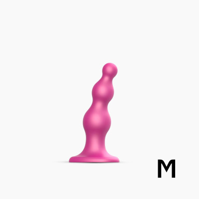 Насадка для страпону Strap-On-Me DILDO PLUG BEADS FRAMBOISE METALLIC - M