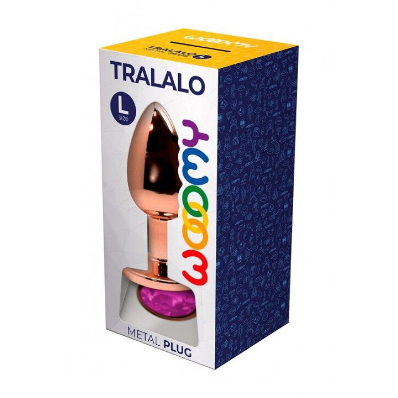 Анальна пробка Wooomy Tralalo Rose Gold Metal Plug MAGENTA L