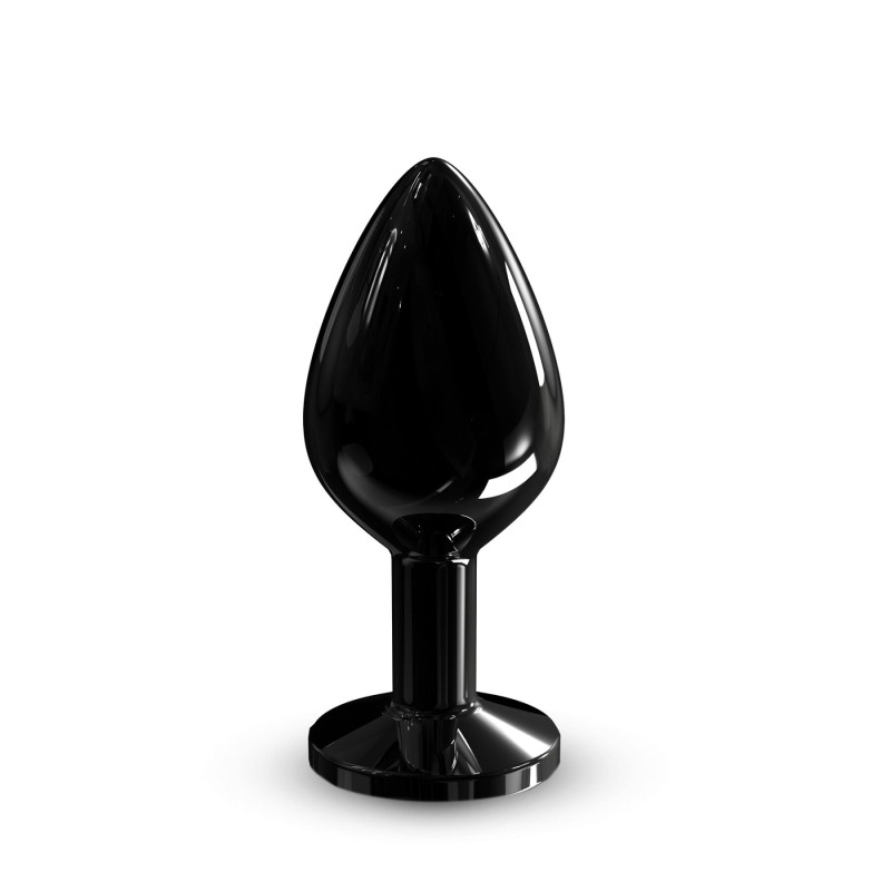 Металева анальна пробка із чорним кристалом Dorcel - Diamond Plug BLACK M