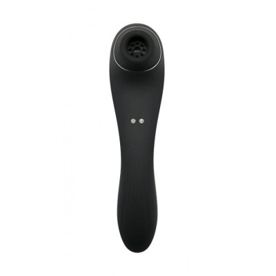 Вакуумний стимулятор з вібрацією Wooomy Smoooch Black Clitoral Suction