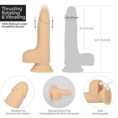 Фалоімітатор Addiction - Naked Thrusting Dong, з пульсацією та пультом