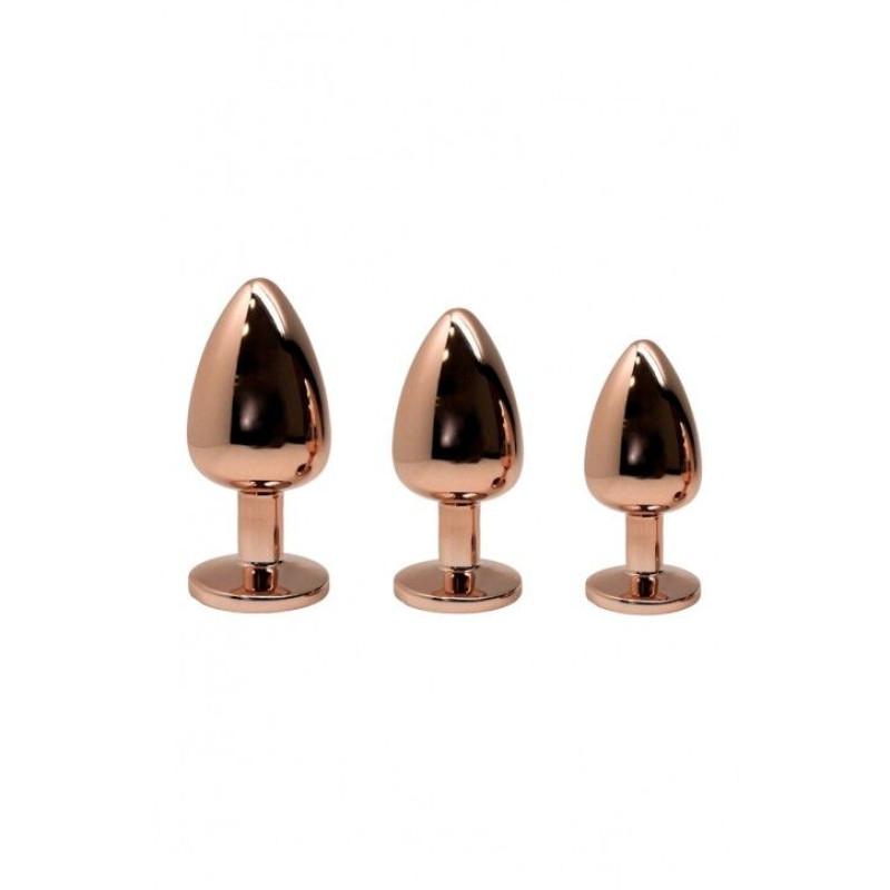 Металевий анальна пробка Wooomy Tralalo Rose Gold Plug Size M, діаметр 3,4 см, довжина 8 см