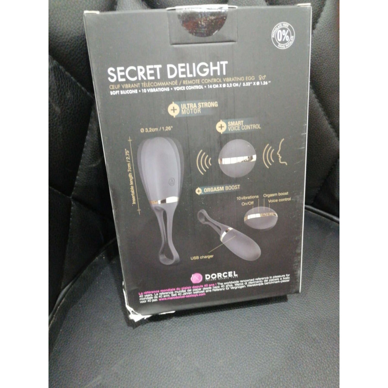 Віброяйце Dorcel Secret Delight Gold з пультом ДК, з турборежимом та голосовим управлінням (м'ята упаковка)