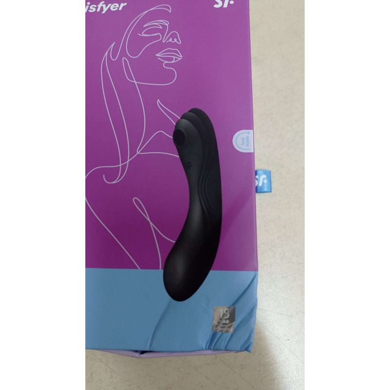 Вакуумний стимулятор із вібрацією Satisfyer Curvy Trinity 4 Black (м'ята упаковка)