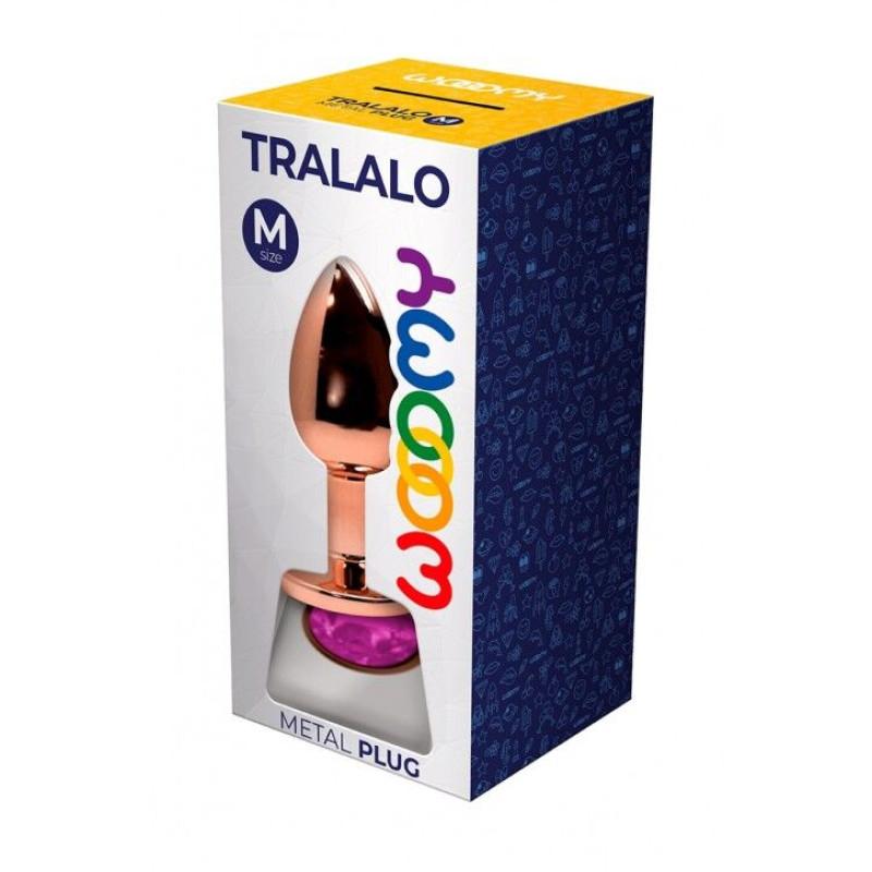 Анальна пробка Wooomy Tralalo Rose Gold Plug MAGENTA M