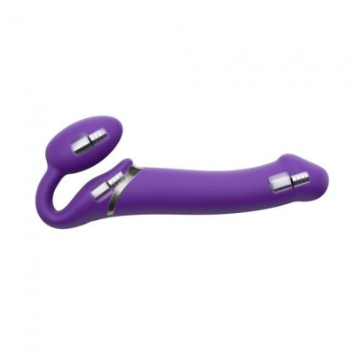 Безремневий страпон із вібрацією Strap-On-Me Vibrating Violet L (м'ята упаковка)