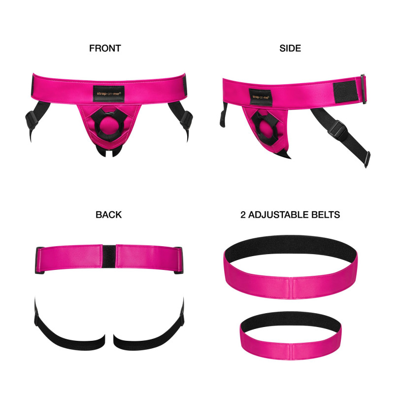 Труси для страпону Strap-On-Me Leatherette HARNESS CURIOUS - FUCHSIA