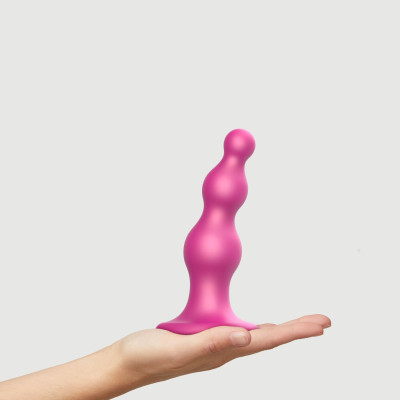 Насадка для страпону Strap-On-Me DILDO PLUG BEADS FRAMBOISE METALLIC - M