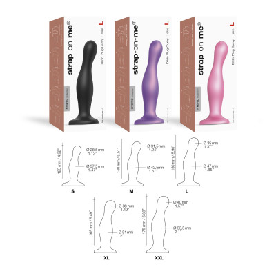 Насадка для страпону Strap-On-Me DILDO PLUG CURVY ROSE DRAGEE METALLIC - M