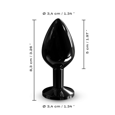 Металева анальна пробка із чорним кристалом Dorcel - Diamond Plug BLACK M