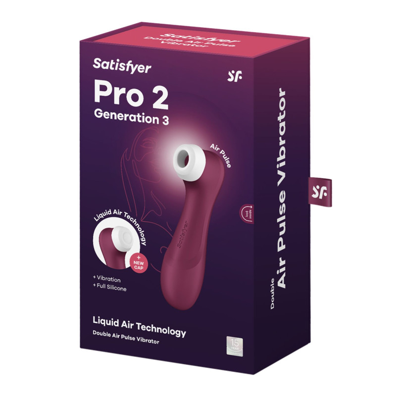 Вакуумний кліторальний стимулятор Satisfyer Pro 2 Generation 3 з технологією Liquid Air Wine Red